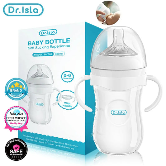 Dr.isla 150ml/330ml Baby Bottle BPA Free Baby Bottle Newborn Bottle P.P Feeding Bottle Baby drop-resistant bottles with handle