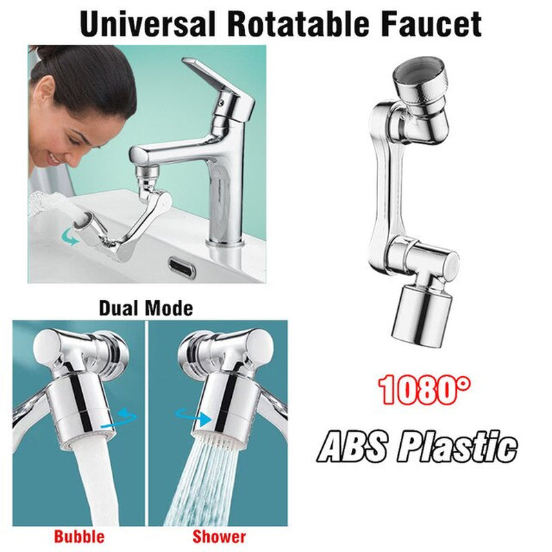 New 2 Mode 1080° Rotation Aerator Splash Kitchen Tap Extend Water Nozzle 22/24Mm Adaptor Faucet Bubbler Robotic Arm Sprayer Head