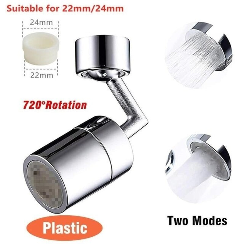 New 2 Mode 1080° Rotation Aerator Splash Kitchen Tap Extend Water Nozzle 22/24Mm Adaptor Faucet Bubbler Robotic Arm Sprayer Head